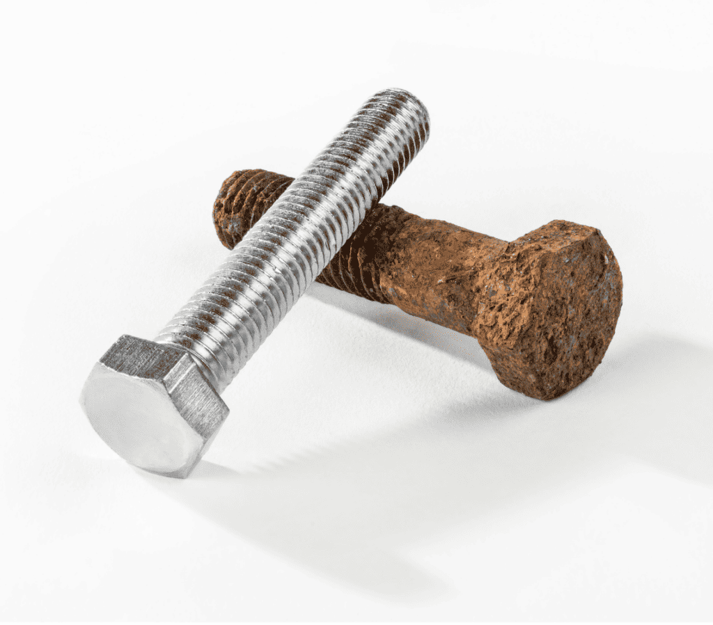 Ejemplo de corrosión galvánica